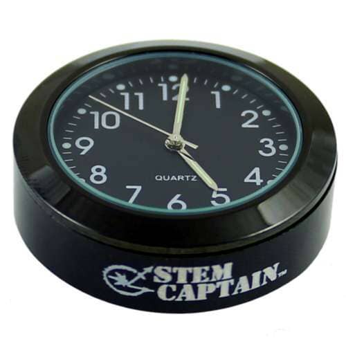 StemCAPtain Bicycle Stem Cap Clock StemCAPtain 36mm Standard BlackBase/Black Bezel/Black Face 